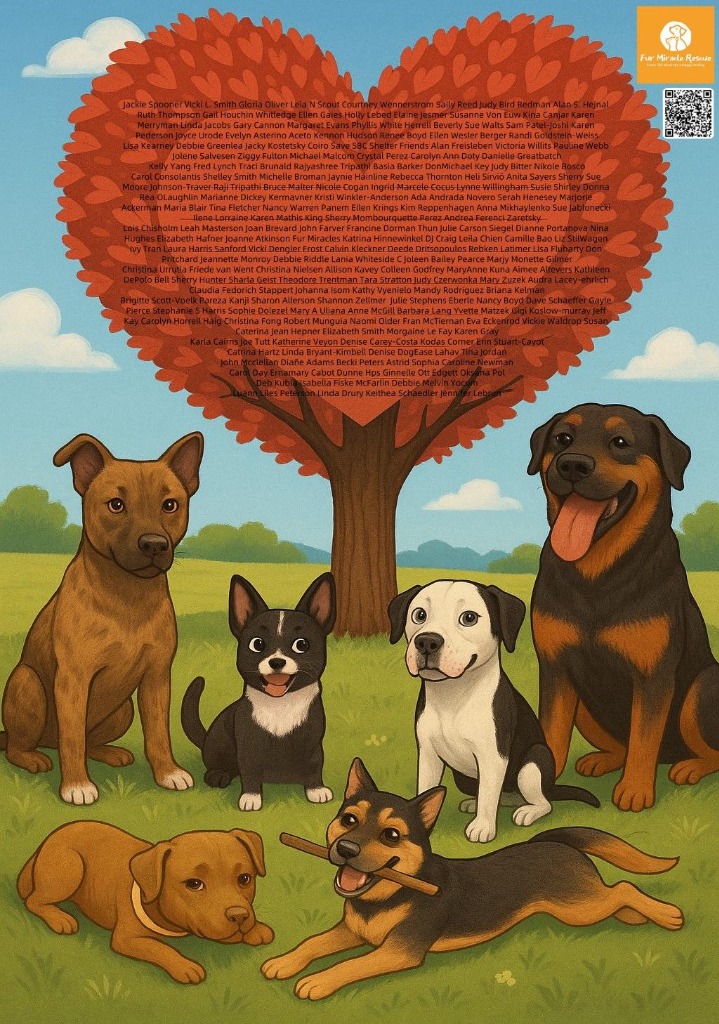 Heart Tree with Rescue Dogs